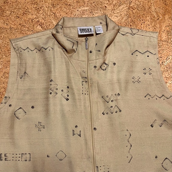 Chico’s Design 100% Silk Lightweight Sleeveless Zip Vest Chico’s Sz 3 US Sz L - Picture 8 of 12